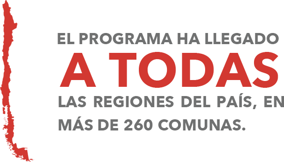 El programa ha llegado a todas las regiones del país, en más de 260 comunas